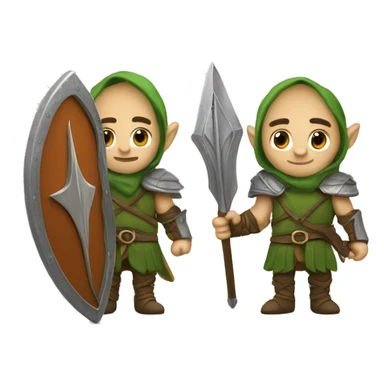 Elven Warrior with Shield and Spear sticker
