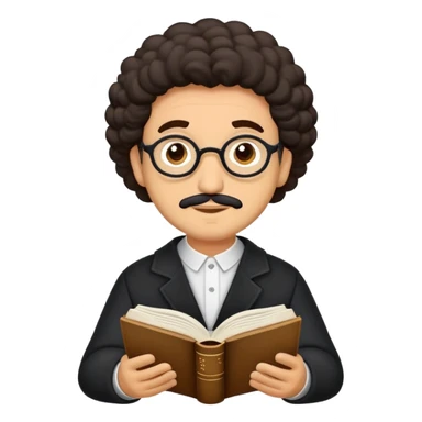 Chico moreno pelo rizado leyendo la biblia  sticker