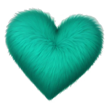 Teal fur heart sticker