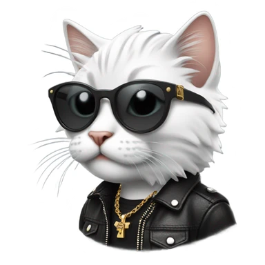 Cat dressed like ozzy osbourne sticker