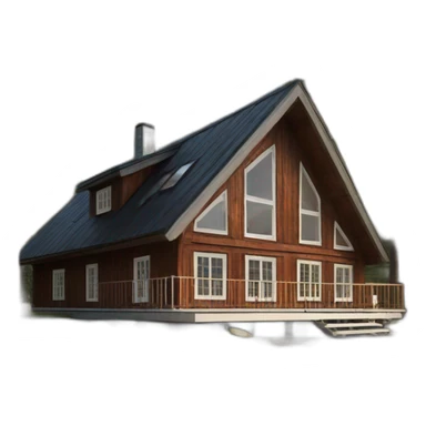 iconic scandinavian architecture wood holiday home front sticker