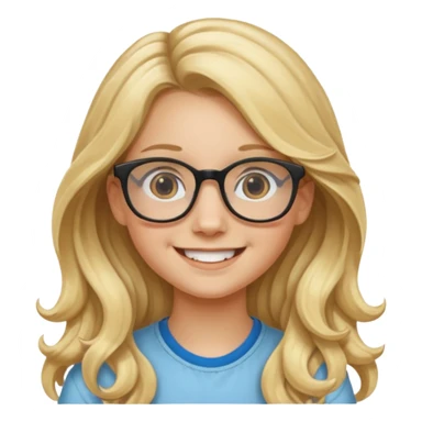 Fille 13 ans qui a des cheveux long et blond et wavy avec des lunettes sticker
