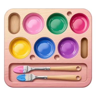 pale pink painting palette sticker