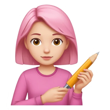pink craft girl  sticker