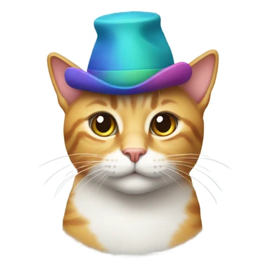 Cat wearing a hat sticker