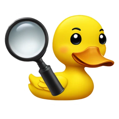 investigator yellow duck with a magnifying glass sticker