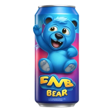 Blueberry Bear on an Energy Drink can sticker