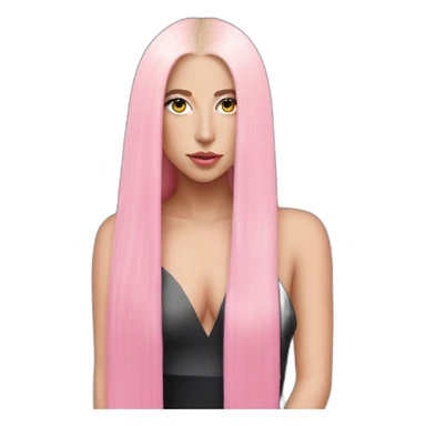 Lady Gaga On Chromatica,pink long straight hair sticker