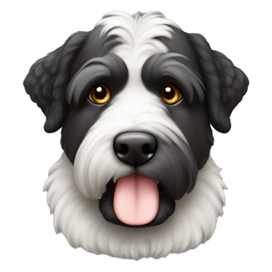 Bouvier bernois plutôt petit avec une gueule assez fine, avec un pelage noir, un trait blanc entre les yeux et autour de la gueule, des tâches brunes au-dessus des yeux sticker