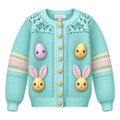 pastel crocheted easter cardigan sticker