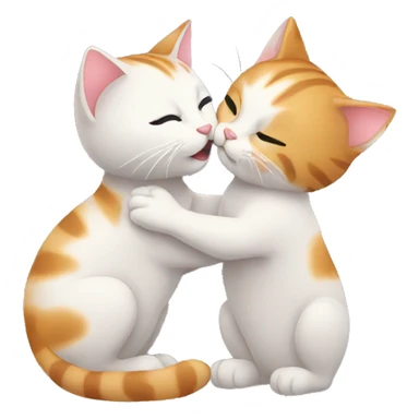 Cat kissing sticker