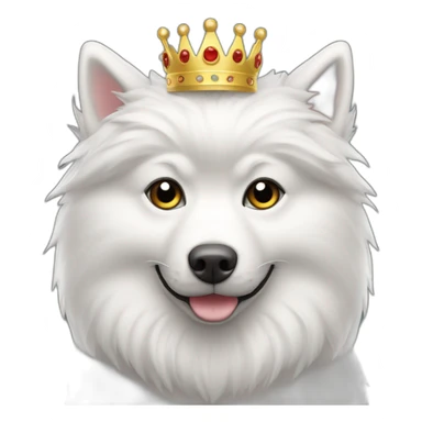 Spitz nain blanc avec couronne sticker