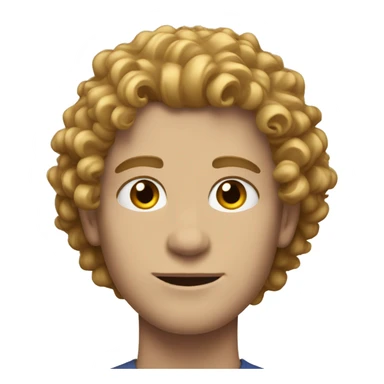 white young man with strong jawline and golden soft curly hair  sticker