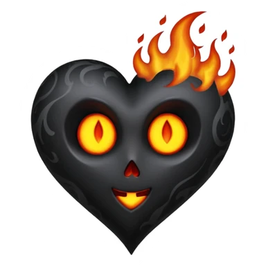 gothic heart with a dark flame sticker