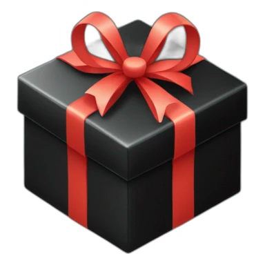 black gift box realistic isometric smooth rounded corners sticker