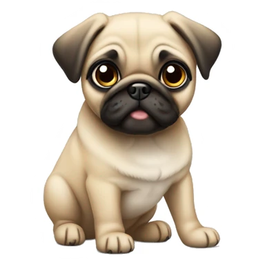 Fawn pug puppy standing sticker