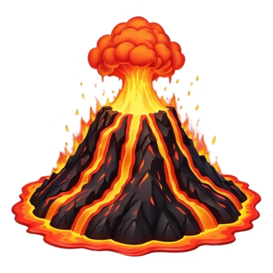 volcano with lava flow sticker