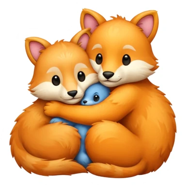 animals cuddling sticker