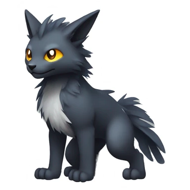 Cute cool shiny fantasy dark-shadow-themed animal hybrid Fakemon full body sticker