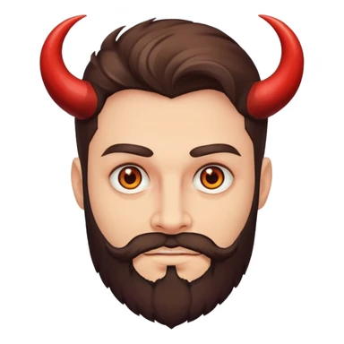 Brown eyes gay Satan with beard sticker