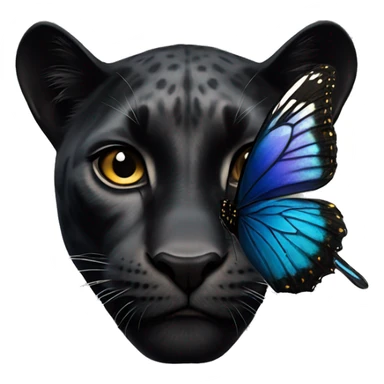 Black panther and butterfly sticker