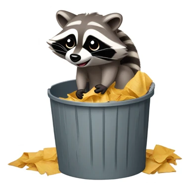 Raccoon trash can  sticker