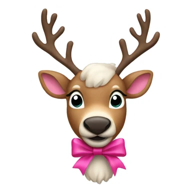 Reindeer with a pink bow sticker
