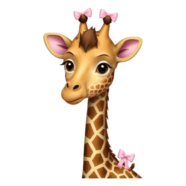 giraffe with light pink bows sticker