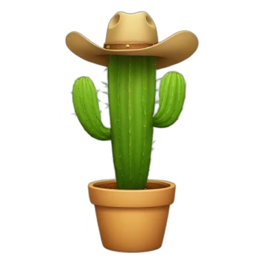 cactus with cowboy hat no pot sticker