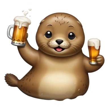создай тюленя с пивом  sticker