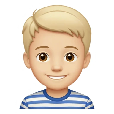 smiling boy in striped shirt sticker