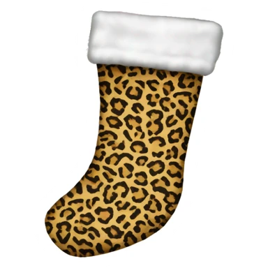Leopard print Christmas stocking with bow sticker