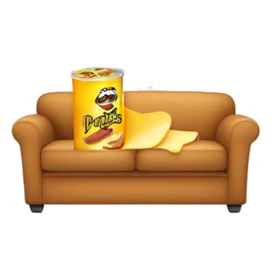 Pringles sitting on a couch sticker