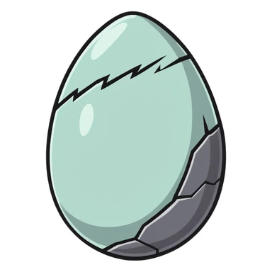 grey stone dragon egg with a crack sticker