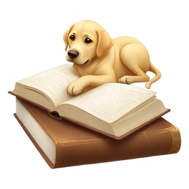 relaxed reading with golden lab sticker