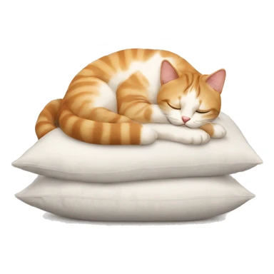 cat resting on pillow sticker