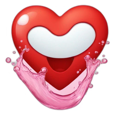 A red heart en water sticker