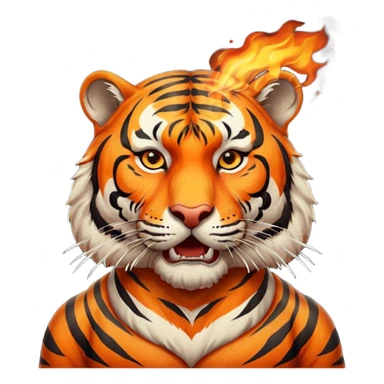 tiger  vintage-circus-performer-spitting-fire sticker