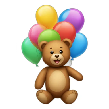 teddy bear with balloons sticker