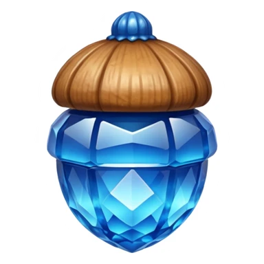 Blue crystallised acorn sticker