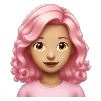 A young girl with pink medium length hair sticker