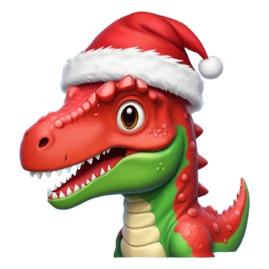 Dinosaur with Santa hat sticker