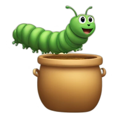 Caterpillar flying on a crock sticker