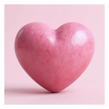 realistic pink candy heart, photorealistic style sticker