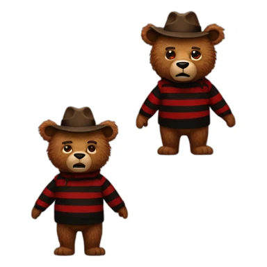 freddy krueger as a grizzly sticker