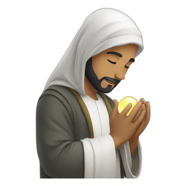 Muslim man Placing his hope in Allah. sticker