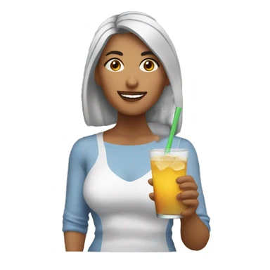 Latina enjoying drink sticker
