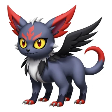 Noibat-Absol-Nargacuga-Litten-Torracat-fusion-Fakemon-Pokémon-creature  sticker