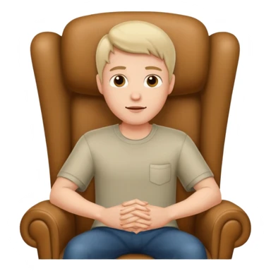 Guy in a chair asking sticker