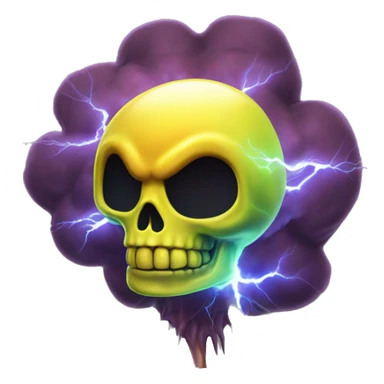 radioactive lightning bolt smiley glow cloud mushroom skull sticker